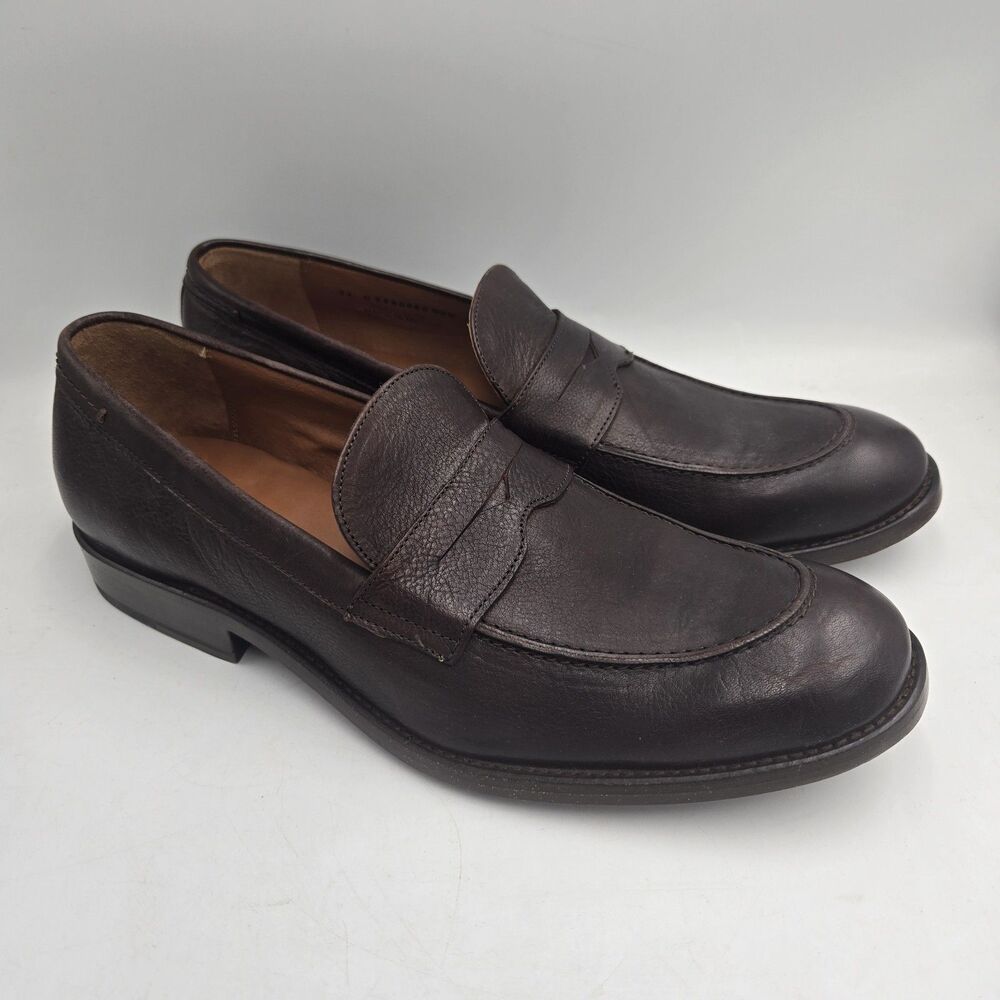 Frye Hayden Mens Penny Loafers Size 11 D Brown Leather Slip On Dress Shoes New